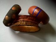 papier mache bangles-handpainted and gilded by Evangeline Duplessis