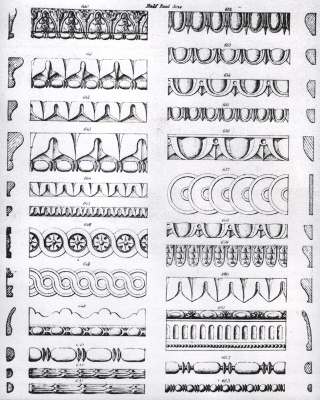 Commercial illustrations of the standard small mouldings or castings used in the 19th Century