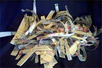 Torn paper strips