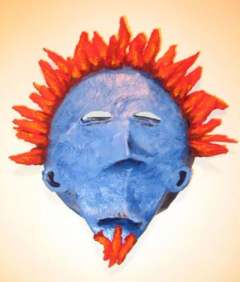 "Blue Face Red Hair" by Mike Walker