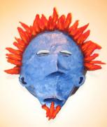 Blue Face Red Hair by Mike Walker