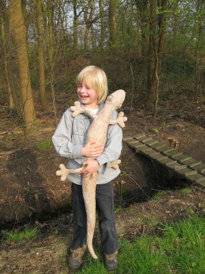 "My son with big gecko :)" by Grécha