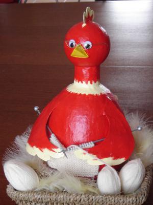 "Poulover - The knitting chicken" by Marie Demoulin