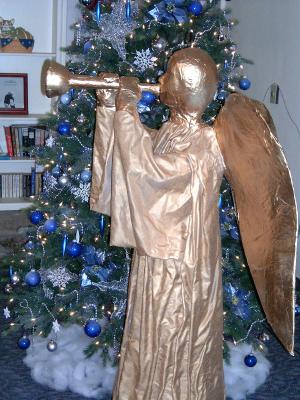 "Golden Angel blowing horn" by Diane Sarracino