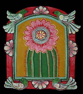"Cactus Flower Retablo" by Rachel Slick