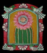 Cactus Flower Retablo by Rachel Slick