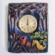 Yellow Seahorse Clock by Christina Colwell