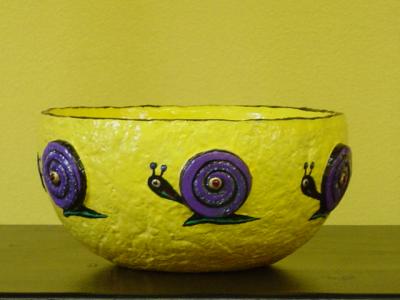"yellow snail bowl" by Andrea Charendoff