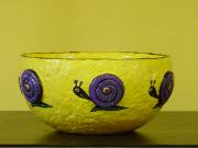 yellow snail bowl by Andrea Charendoff