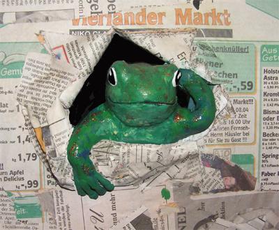 "Newspaper-Frog" by Anke Redhead