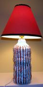 Blue and Rust Striped Lamp by Elsa Rubenstein