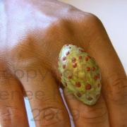 Mondo Marquise Papier Mache Pulp Ring by Renee Parker