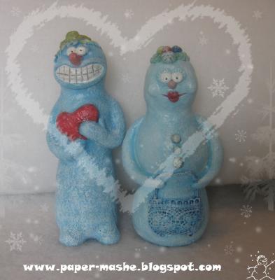 "snowmans in love" by Julia Wolynez