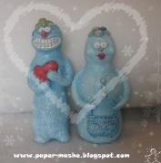 snowmans in love by Julia Wolynez