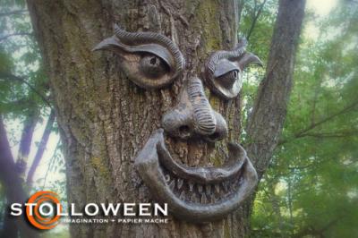 "Tree Faces (2008) Papier Mache" by Scott A. Stoll