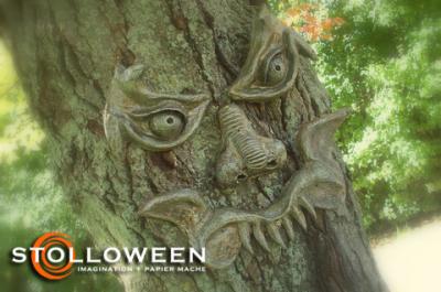 "Tree Faces (2008) Papier Mache" by Scott A. Stoll