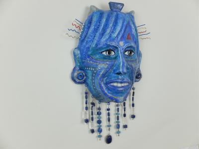 ""Lamassu Lazuli" - Papermachemask" by Kirsten Karacan