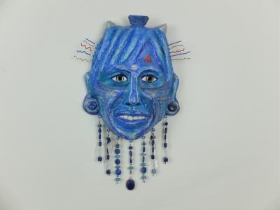 "Lamassu Lazuli- Papermachémask" by Kirsten Karacan