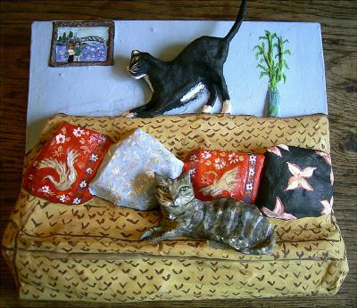 "Cats on the sofa" by Anita Russell
