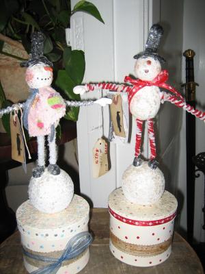 "Small Glitter Snowmans" by Michelle Schafer