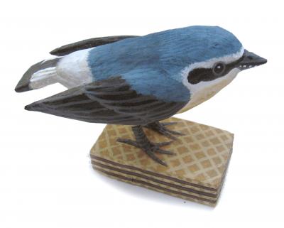 "Birds on Biscuits: Wheatear on Vanilla Wafer" by Lorraine Berkshire-Roe