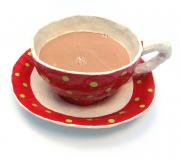 Red spotted teacup by Lorraine Berkshire-Roe