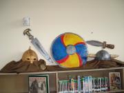 Shield, swords and helmets by Patricia Milo