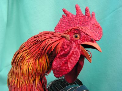 "Rooster 3, head" by Scylla Earls