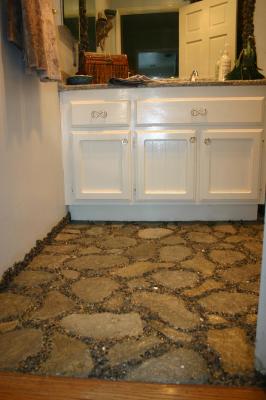 "Paper Stone Floor w/ Pebble Grout" by Linda Pozzuoli Merica