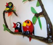 3 birds singin on a branch by Rina Ofir