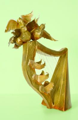 "Golden Singing Harp" by Meg Lemieur