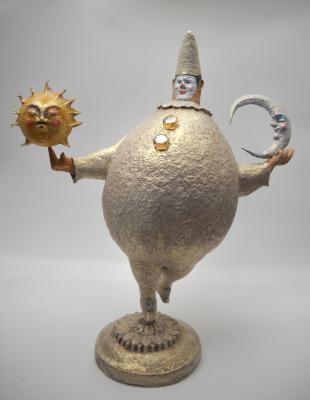 "White Clown / Mobile sculpture 60x40x70cm" by Jose Tobar