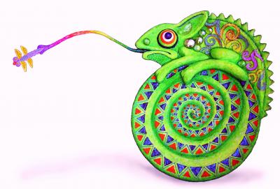 "Chameleon 42x64 cm" by Jose Tobar