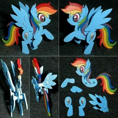 "Rainbow Dash 2.5D Snap-Together Model" by Mark Patraw