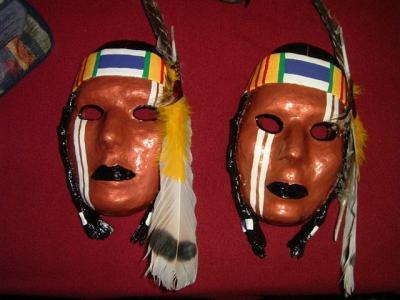 "American Indian Warrior Masks" by Carolyn Bispels
