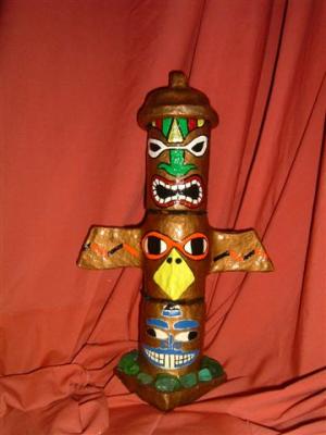 "Totem Pole Desk Top Cannisters" by Carolyn Bispels