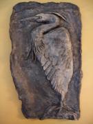 Blue heron relief by Joanne Pringle