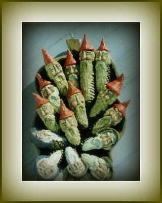 "Paper mache on pine cones." by Connie Jean Vanmatre