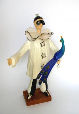 "Pierrot with peacock" by Sergio de Azevedo