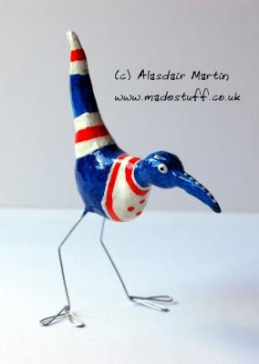 "Bonnie Bird in red, white and blue" by Alasdair Martin