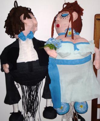 "Bride and groom piñata" by Claudia Clemente