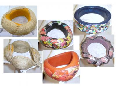 "Papier máchê bracelets" by Claudia Clemente