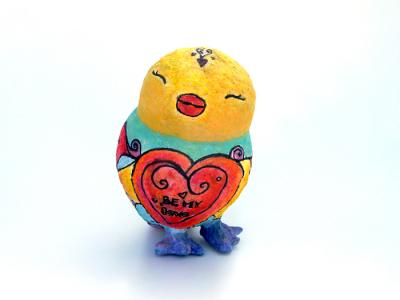 "Chikku the Romantic Paper mache Bird" by Anat Bar Am