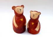 Golden heart bear couple by Anat Bar Am