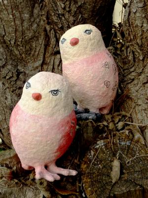 "Pair of Tamashi Birds- Soul Love" by Anat Bar Am