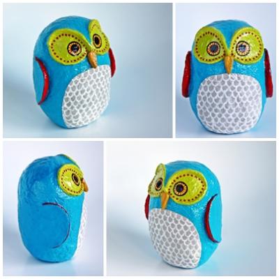 "Blue Crazy Owl" by Holly St.Denis