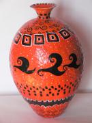 Orange vase by Mirta Pastorino