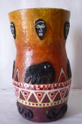 Vase with elephants by Mirta Pastorino