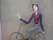 Cycling in beret by Jocelyne Denoual