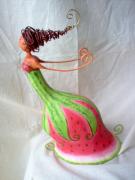 Watermelon Woman Sculpture by Adriana Di Macedo